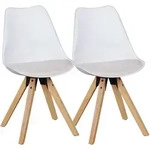 ESSZIMMERSTUHL 2er Set Kunstleder mit Holzgestell Retro Skandinavisch gepolstert,