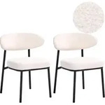 ESSZIMMERSTUHL 2er Set Boucl&eacute; Cremewei&szlig; Winton