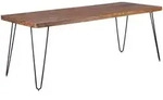 ESSTISCH Massivholz Metallbeine Rechteckig Landhausstil BAGLI, Dunkelbraun 80x200x76