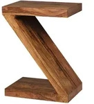 BEISTELLTISCH Massivholz Z Cube Landhausstil Design MUMBAI, Dunkelbraun 30x44x59 cm