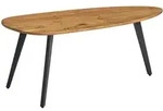COUCHTISCH Akazie Massivholz Nierenform 110x45x60cm Holz/Metall