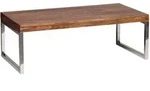 COUCHTISCH GUNA im Landhaus-Stil aus massivem Holz mit Designmerkmalen, Dunkelbraun