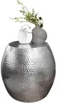 BEISTELLTISCH Aluminium Rund Orientalisch Hammerschlag, Silbern 42x42x42 cm