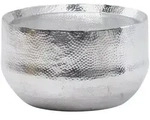 COUCHTISCH Aluminium mit Hammerschlag-Muster, orientalischer Stil, rund, klein,
