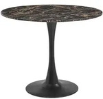 ESSTISCH Marmor Optik schwarz/gold 90 cm Boca