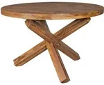 ESSTISCH Rund Massivholz Landhausstil BOHA, Dunkelbraun 120x120x75 cm