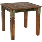 ESSTISCH Mango Massivholz Quadratisch Landhausstil WL5.077, Dunkelbraun 80x80x76 cm