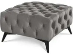 HOCKER Chesterfield Whitby Grau Samt mit schwarzen F&uuml;&szlig;en