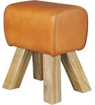 SITZHOCKER &ndash; Echtleder, 40x30x47 cm, Turnbock-Design