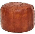 SITZHOCKER &ndash; Echtleder Braun, 52x40x52 cm, orientalisches Design