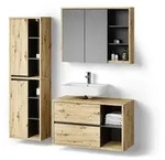 BADM&Ouml;BEL-SET Vomano, Artisan-Eiche, 3-teilig