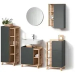 BADM&Ouml;BEL-SET Marano, Anthrazit, 5-teilig