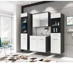 Badm&ouml;bel-Set 5-tlg. Madrit mit LED ca. 120 cm Anthr./Wei&szlig;