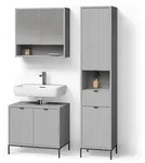 BADM&Ouml;BEL-SET ATERNO, Grau, 3-teilig
