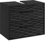 WASCHBECKENUNTERSCHRANK Etna 2 Schubladen Schwarz Matt - 60 x 35 x 50 cm