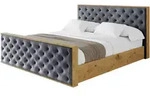 POLSTERBETT mit Bettkasten, Fu&szlig;teil und Lattenrost, Boxbett ohne Matratze -...
