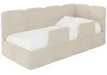 EINZELLBETT Jugendbett mit Bettkasten, Links - KIVY 100x200 Beige