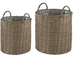 BLUMENKORB 2er-Set Rattan sandbeige rund 50-48/41-40 cm Bitola