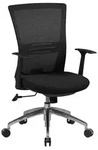 B&Uuml;ROSTUHL Schwarz Stoff drehbar mit Armlehnen, Synchronmechanik und 120 kg