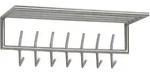 WANDGARDEROBE Metall Silber Modern 74,5x29x30 cm mit Ablage und Hutablage