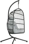 H&Auml;NGESESSEL Metall PE-Rattan Hellgrau