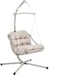 H&Auml;NGESESSEL mit Gestell Metall Beige Alghero