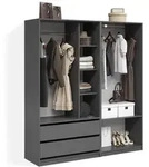 KLEIDERSCHRANK Trento Anthrazit 2er Set