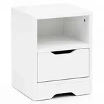 NACHTTISCH Schublade Ablage Modern Klein, Wei&szlig; 31x31x43 cm