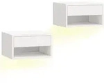 NACHTTISCH 2er Set Spanplatte MDF Wei&szlig;