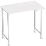 SCHREIBTISCH MDF Stahl Wei&szlig;