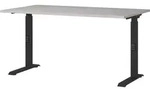 SCHREIBTISCH h&ouml;heneinstellbar "Stuttgart" 68-91cm Kaschmir/Schwarz 140x80cm, C-Fu&szlig;