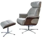 RELAXSESSELSET TOSAR Grau Leder