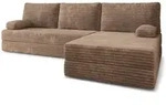 ECKSOFA ANKO modulares Boneless Sofa mit Schlaffunktion Beige Cordstoff