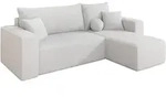ECKSOFA mit Schlaffunktion Ottomane Rechts SENO-L 249x139x85 Wei&szlig; Boucl&eacute;