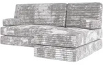 ECKSOFA NOTIA modulares Boneless Sofa mit Schlaffunktion Hellgrau Cordstoff