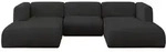 WOHNLANDSCHAFT MIRA-U1 317x179x70 Schwarz Velours