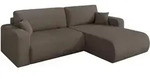 ECKSOFA mit Schlaffunktion Ottomane Rechts BERY-L 276x193x88 Braun Boucl&eacute;