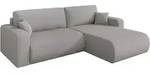 ECKSOFA mit Schlaffunktion Ottomane Rechts BERY-L 276x193x88 Hellgrau Boucl&eacute;