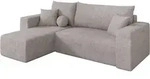 ECKSOFA mit Schlaffunktion Ottomane Links SENO-L 249x139x85 Hellgrau Velours