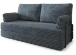 BETTSOFA SILAR aus Schaumstoff Cordstoff Grau Schlaffunktion