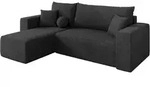 ECKSOFA mit Schlaffunktion Ottomane Links SENO-L 249x139x85 Dunkelgrau Velours