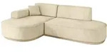ECKSOFA Ottomane Links MARI-L1-v1 - 243x171x83 cm Beige Velours