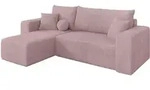 ECKSOFA mit Schlaffunktion Ottomane Links SENO-L 249x139x85 Rosa Cord