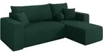ECKSOFA mit Schlaffunktion Ottomane Rechts SENO-L 249x139x85 Gr&uuml;n Velours