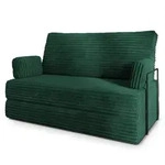BETTSOFA LADIA aus Schaumstoff Cordstoff Gr&uuml;n Schlaffunktion