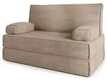 BETTSOFA LADIA aus Schaumstoff Cordstoff Beige Schlaffunktion