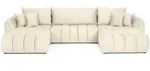 ECKSOFA Iris U mit Schlaffunktion und Bettkasten, U-Form &ndash; Beige Samt 382/184/85 cm