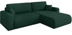 ECKSOFA mit Schlaffunktion Ottomane Rechts BERY-L 276x193x88 Gr&uuml;n Velours