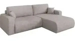 ECKSOFA mit Schlaffunktion Ottomane Rechts BERY-L 276x193x88 Hellgrau Velours