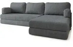 ECKSOFA LEA modulares Boneless Sofa mit Schlaffunktion Grau Boucle-Stoff